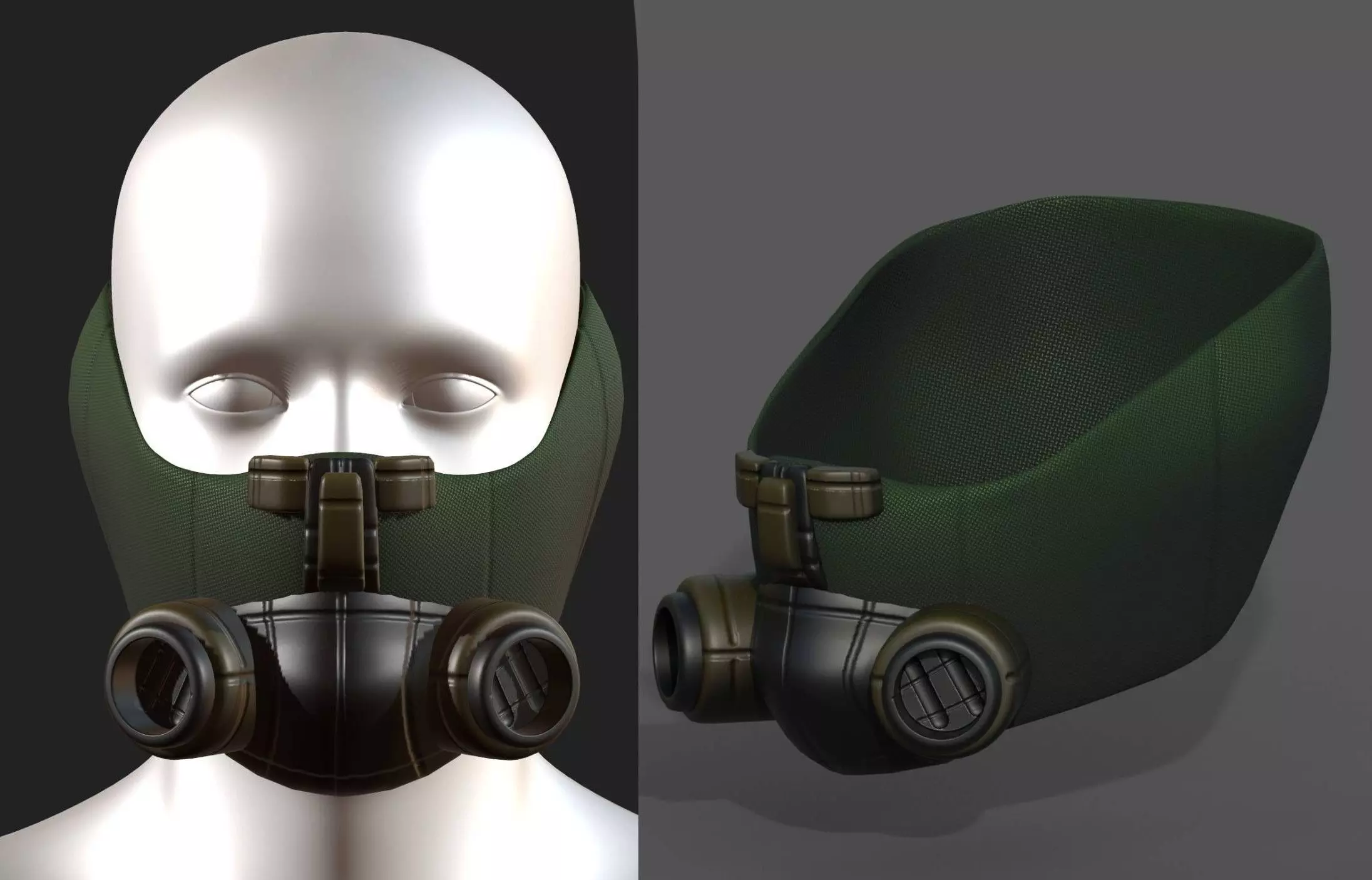 Gas mask respirator scifi futuristic 3d Low-poly 3D model_0