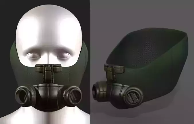 Gas mask respirator scifi futuristic 3d 