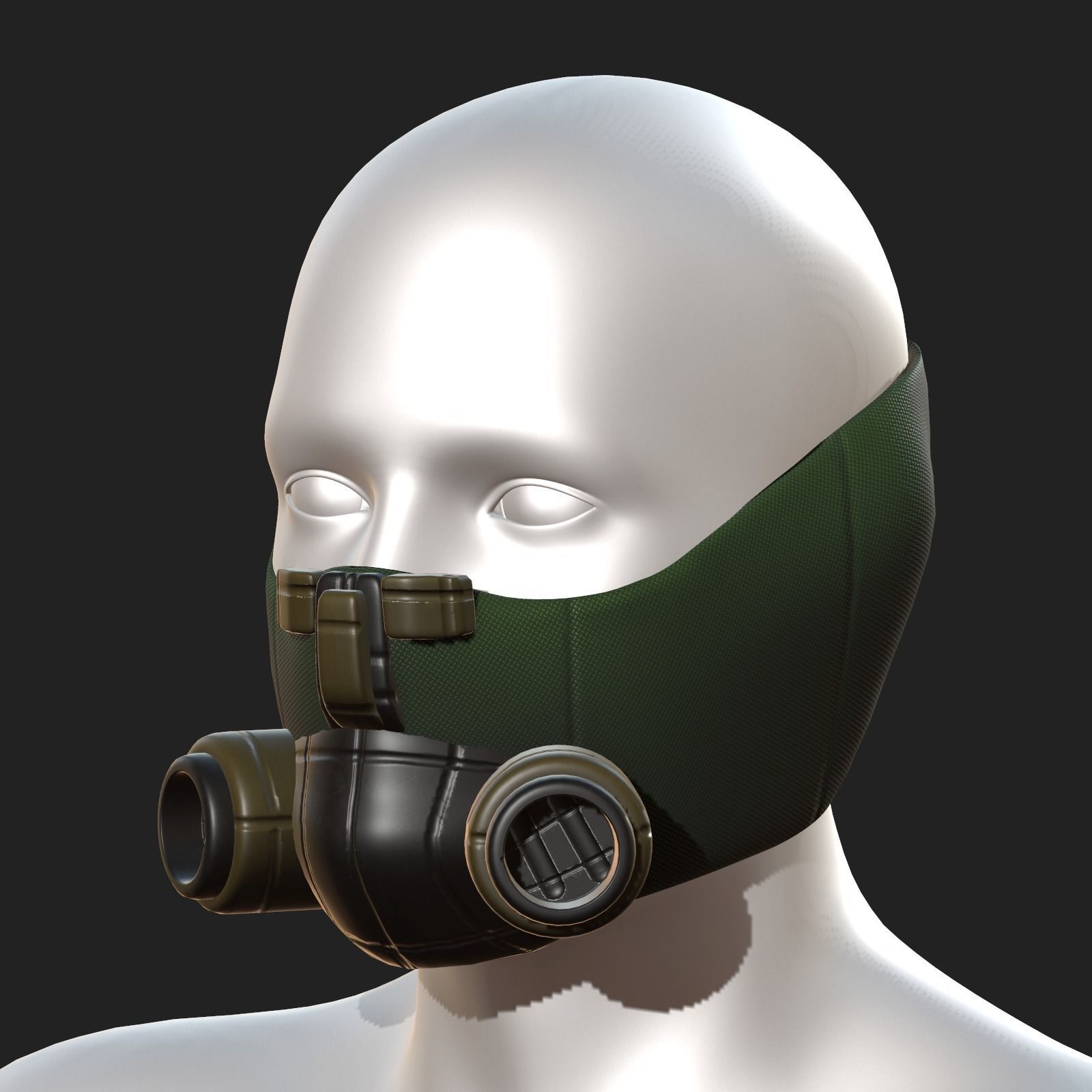Gas mask respirator scifi futuristic 3d Low-poly 3D model_5