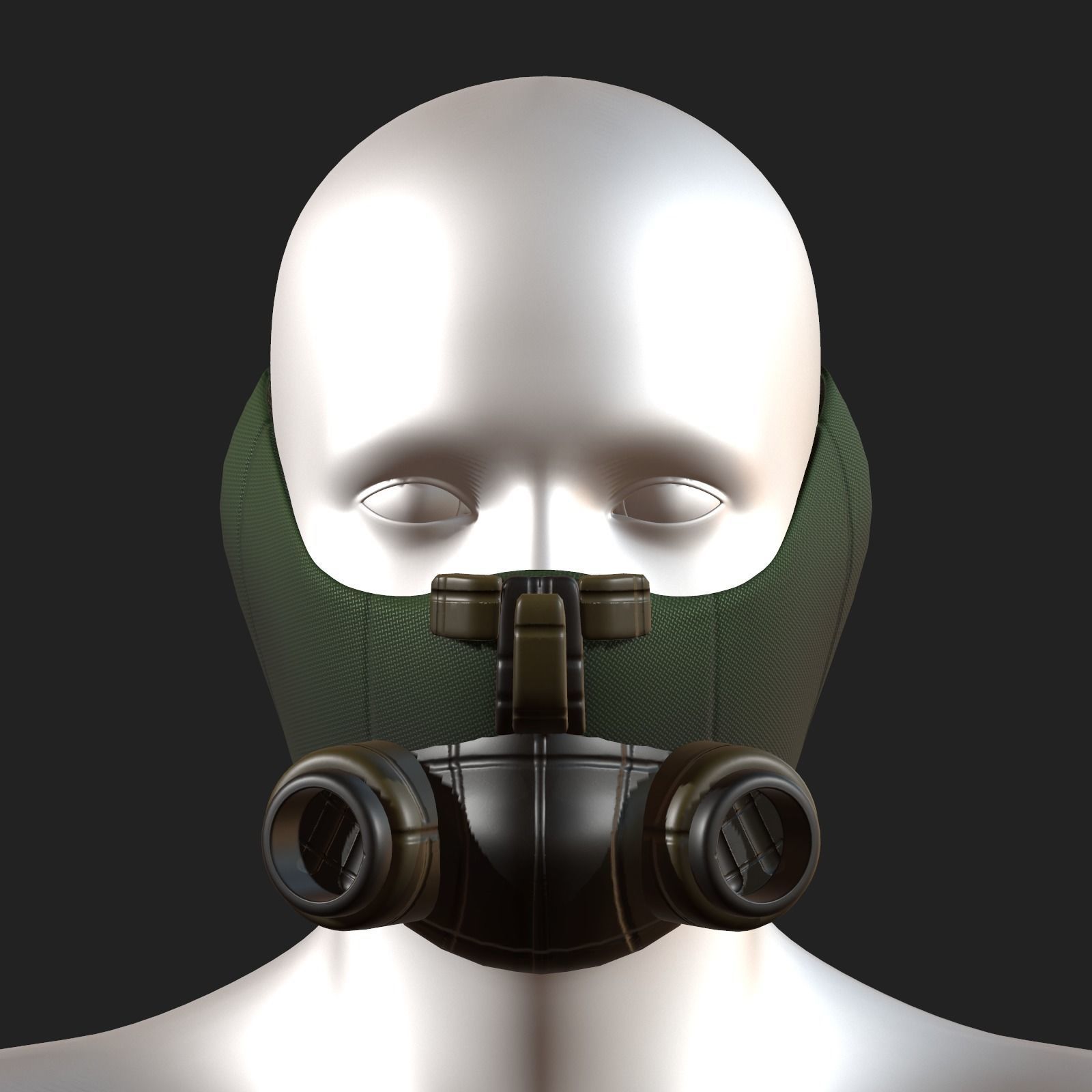 Gas mask respirator scifi futuristic 3d Low-poly 3D model_8