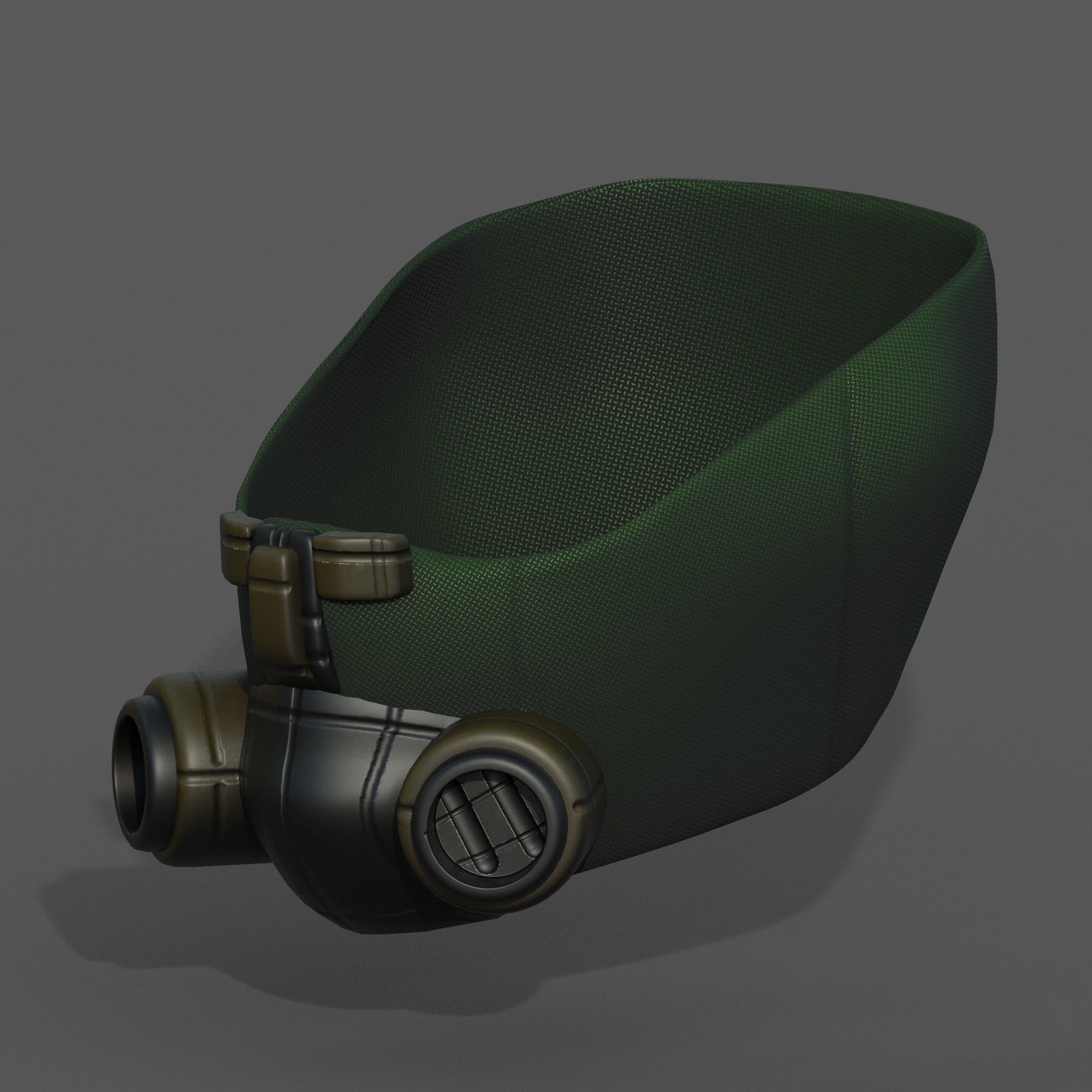 Gas mask respirator scifi futuristic 3d Low-poly 3D model_3