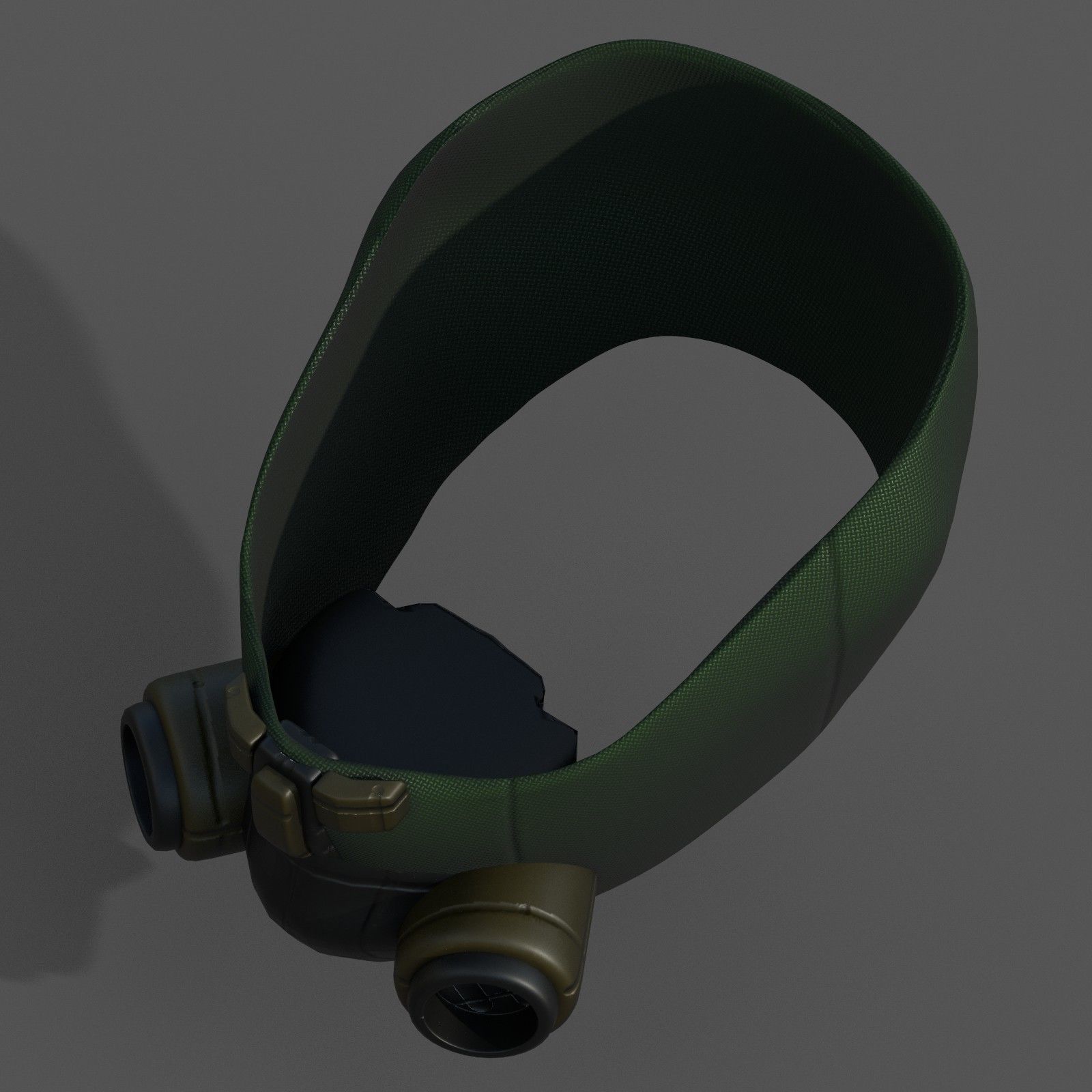 Gas mask respirator scifi futuristic 3d Low-poly 3D model_1