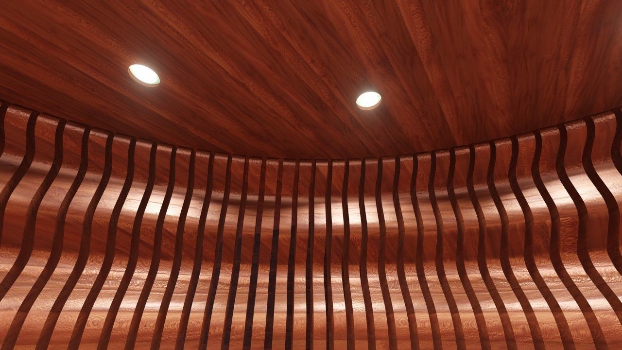 Rounded curved wall LS design 3D model_2