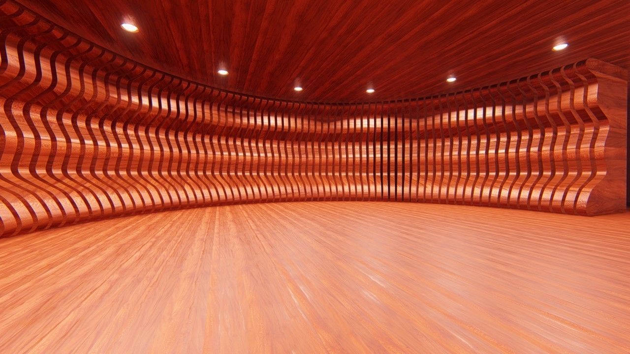 Rounded curved wall LS design 3D model_10