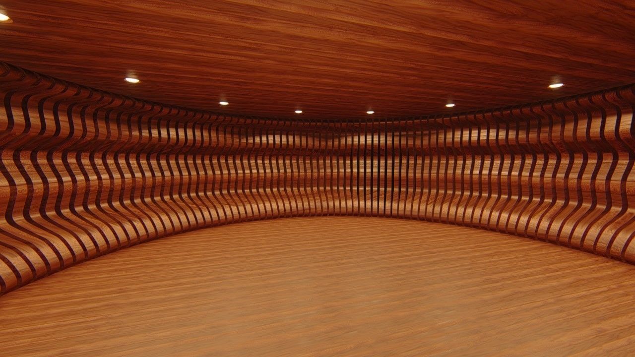 Rounded curved wall LS design 3D model_4