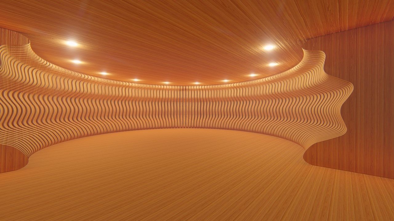 Rounded curved wall LS design 3D model_9
