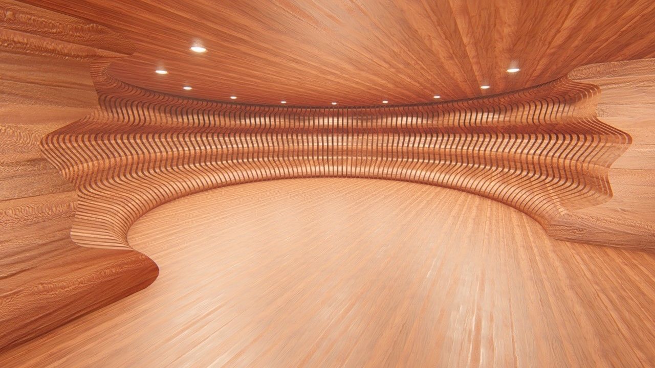 Rounded curved wall LS design 3D model_14