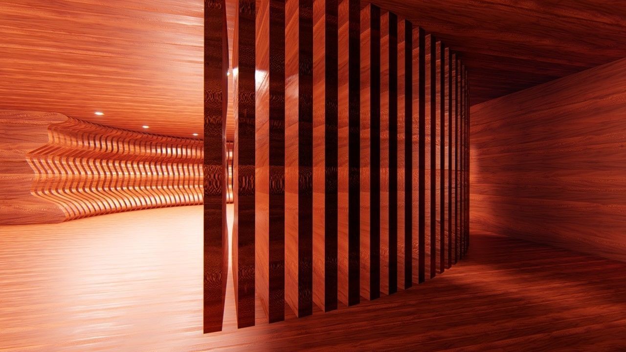 Rounded curved wall LS design 3D model_5