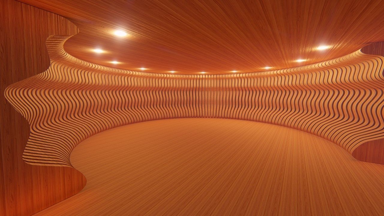 Rounded curved wall LS design 3D model_8