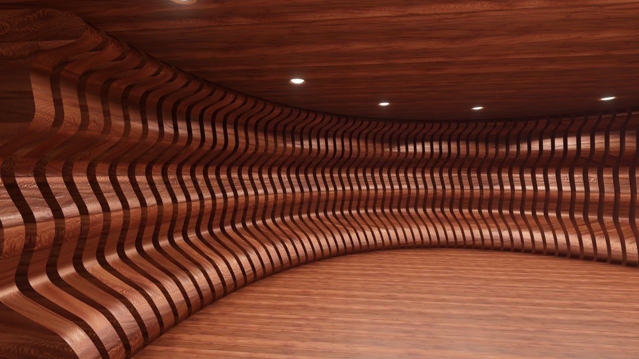 Rounded curved wall LS design 3D model_3