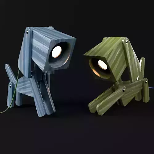 Two Puppy shaped Wooden Table Lamp