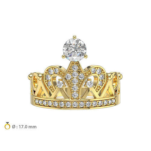 N144 Crown Woman wedding ring 3D print model