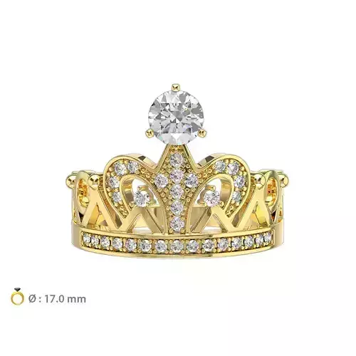 N144 Crown Woman wedding ring 3D print model