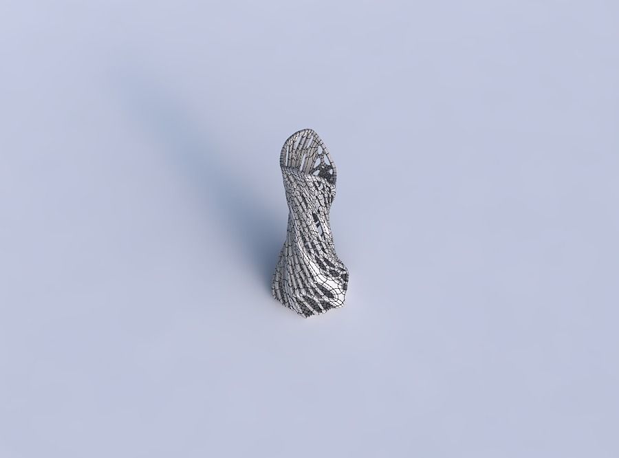 Vase twisted squeezed and bent hexagon 2 with organic lattice... 3D print model_6