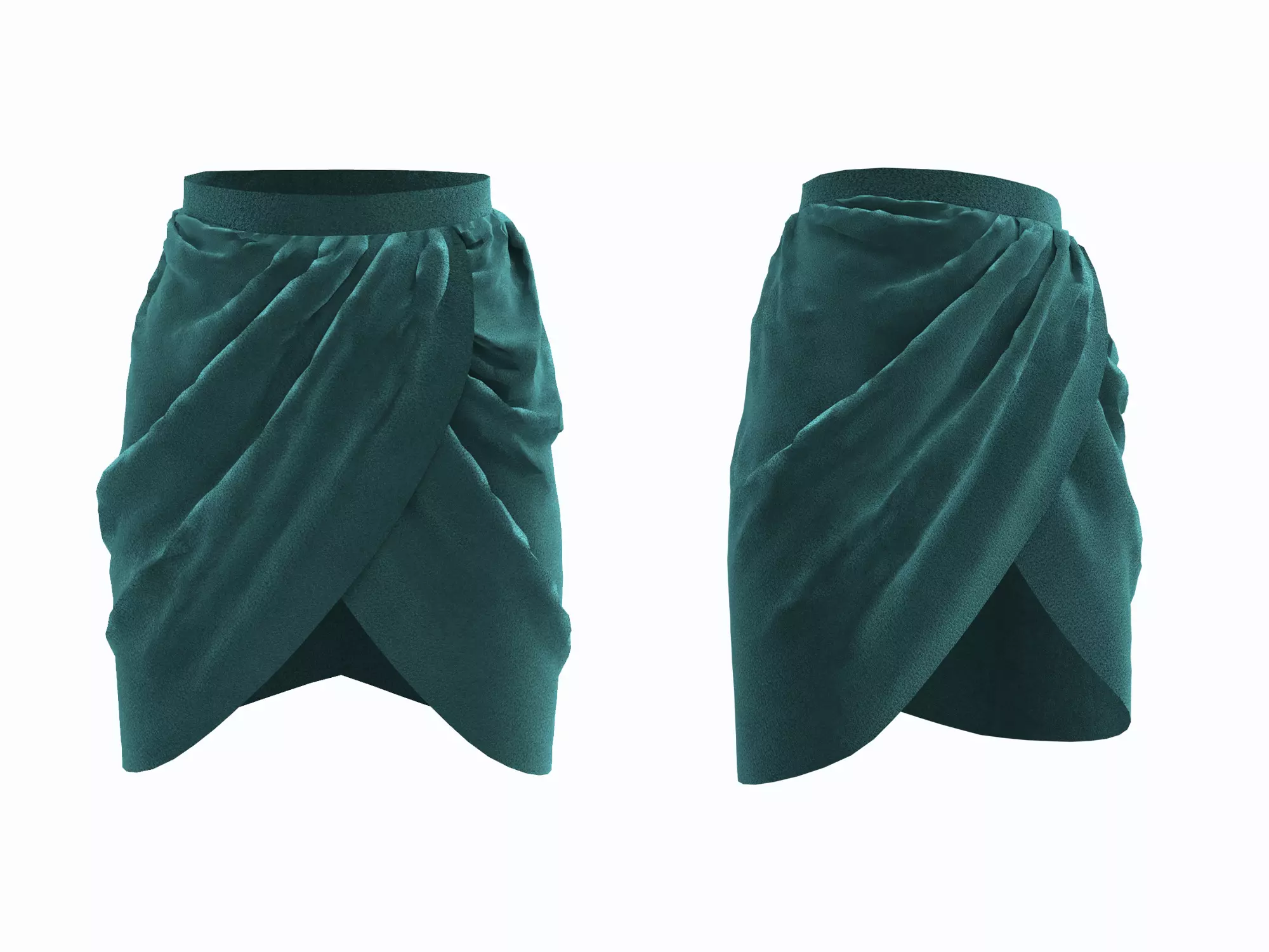 skirt person shorts in teal 3D model
