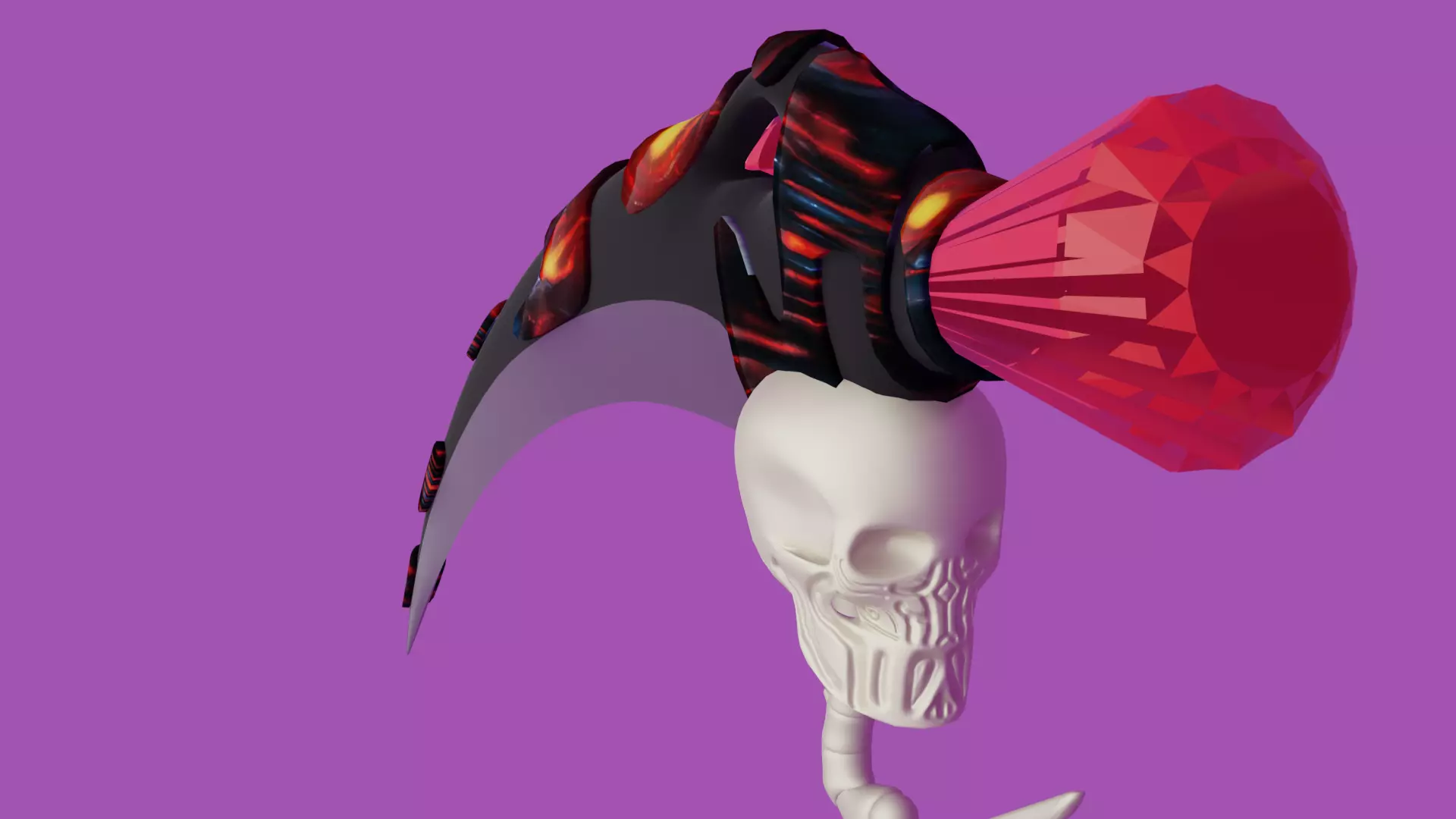 Scythe Of Bones Low-poly 3D model