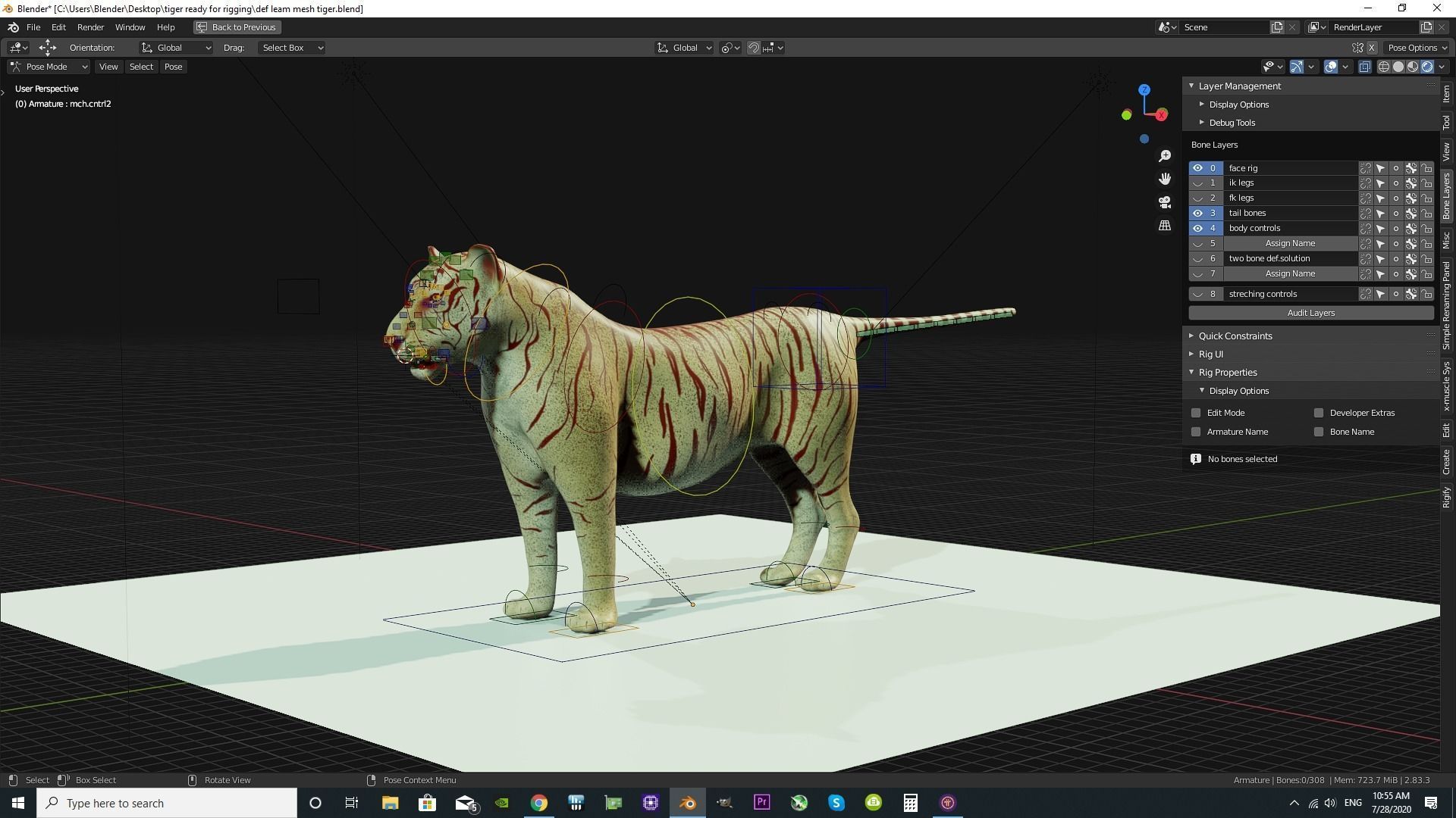 the Most Advanced Rigged Tiger for blender its Here Low-poly 3D model_15