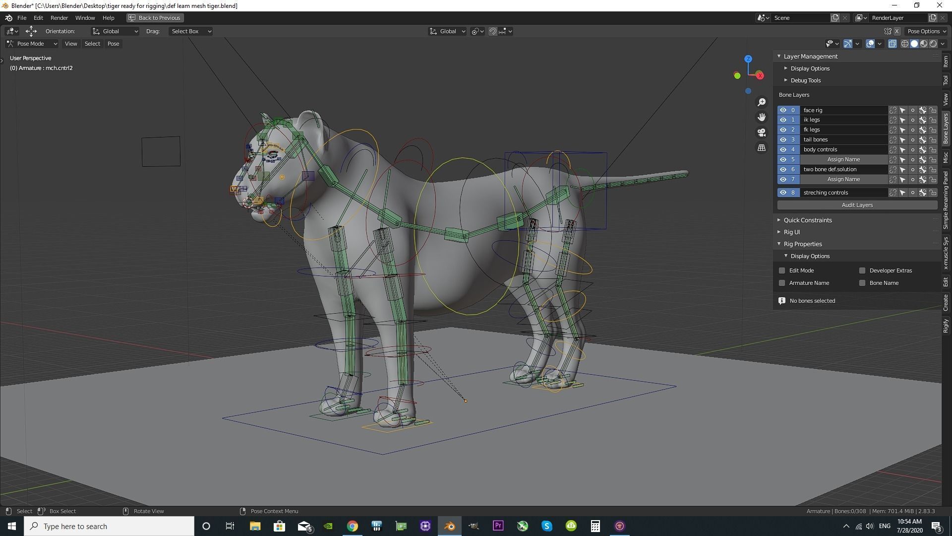 the Most Advanced Rigged Tiger for blender its Here Low-poly 3D model_11