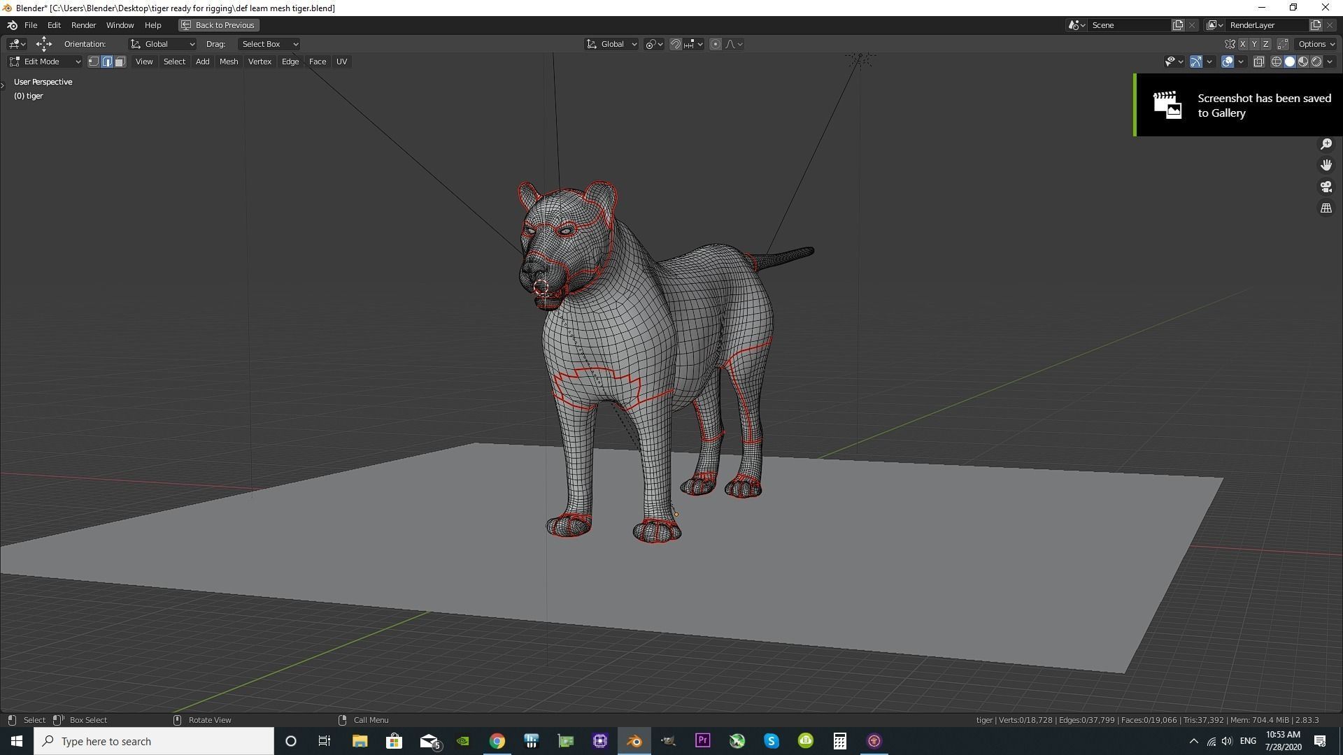 the Most Advanced Rigged Tiger for blender its Here Low-poly 3D model_8