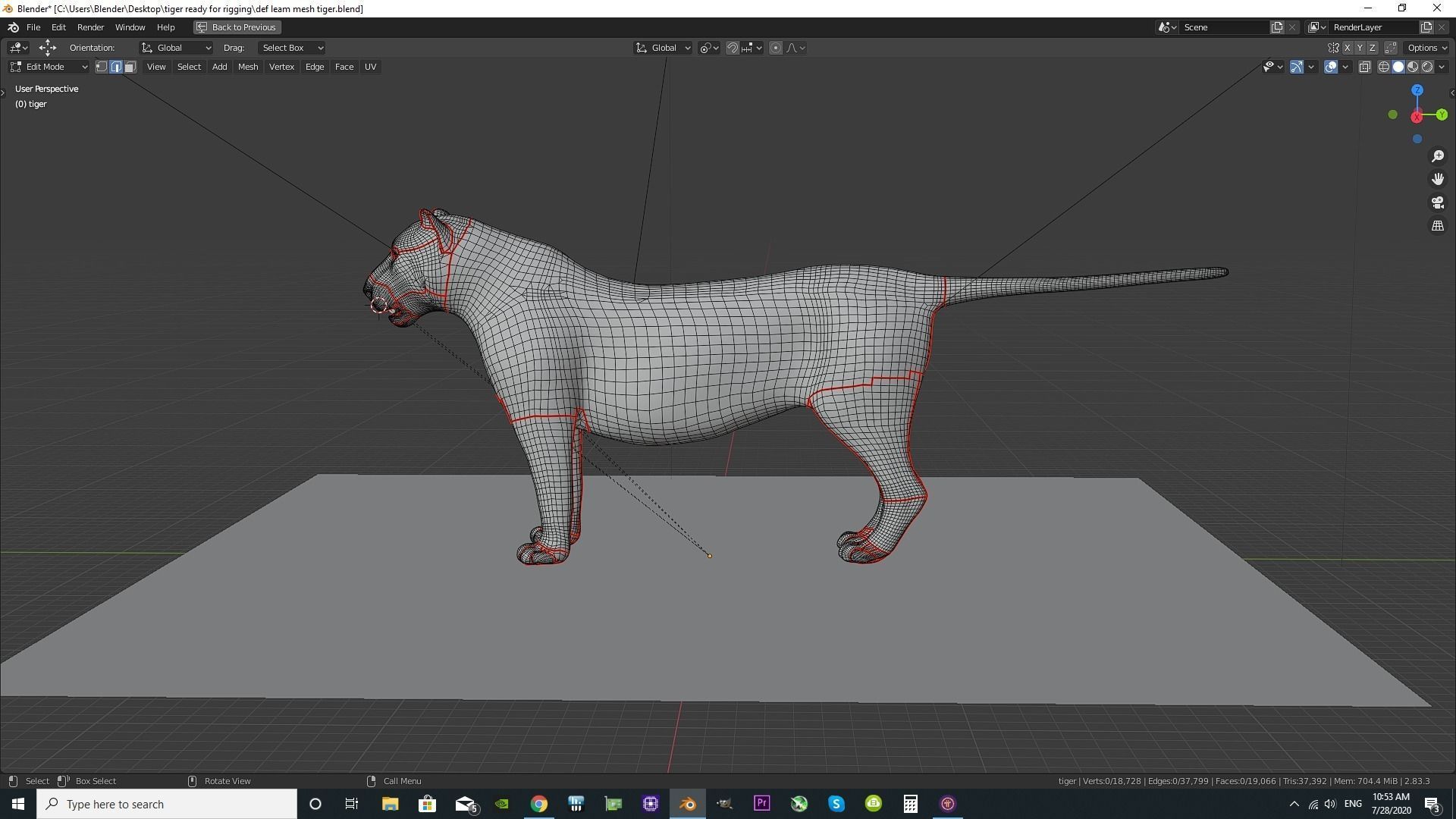 the Most Advanced Rigged Tiger for blender its Here Low-poly 3D model_6