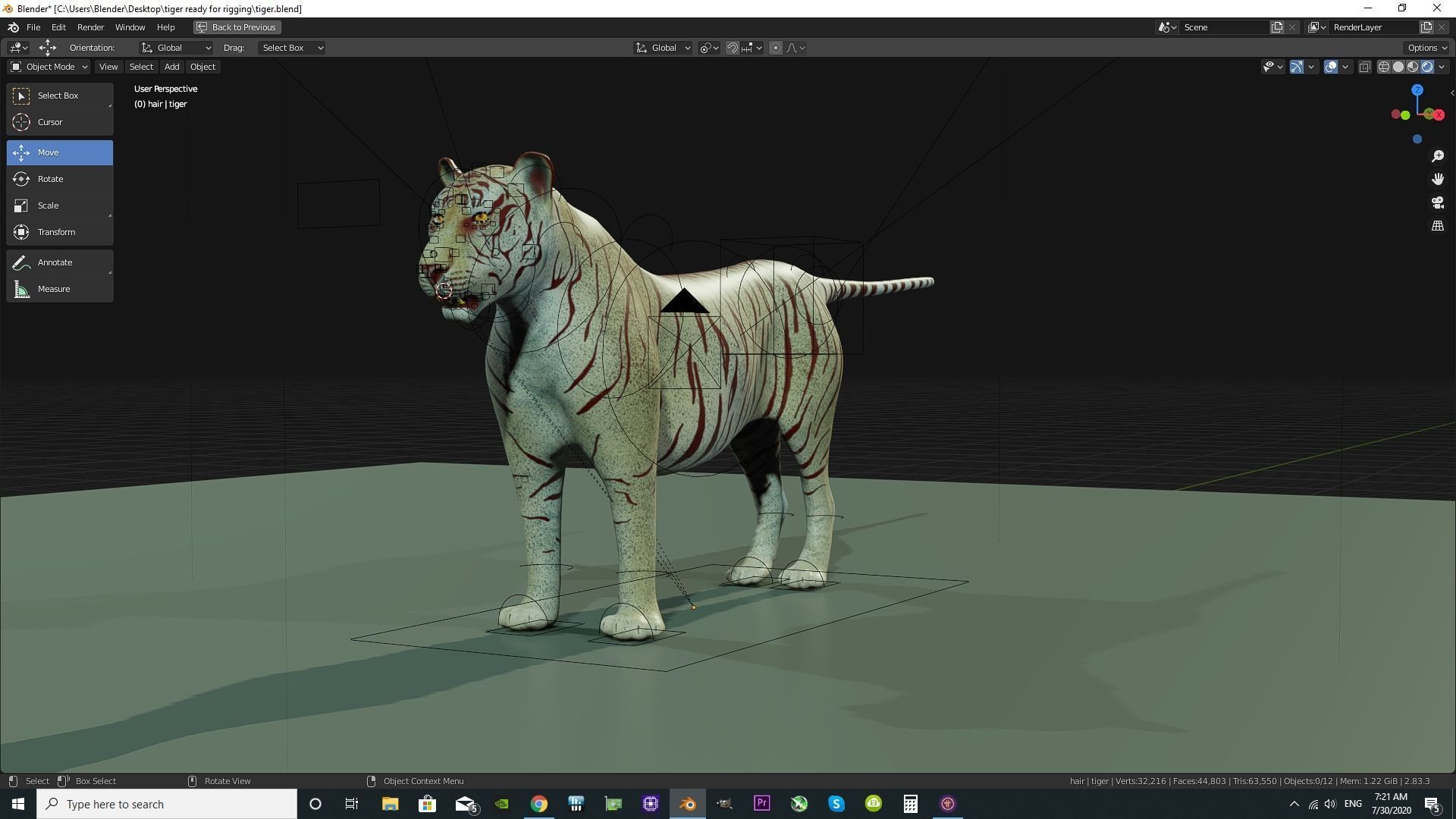 the Most Advanced Rigged Tiger for blender its Here Low-poly 3D model_7