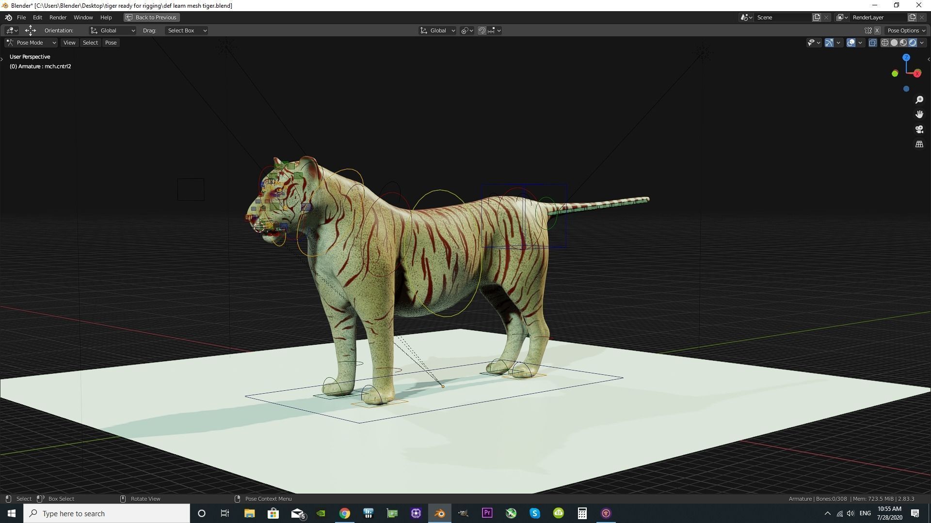 the Most Advanced Rigged Tiger for blender its Here Low-poly 3D model_17