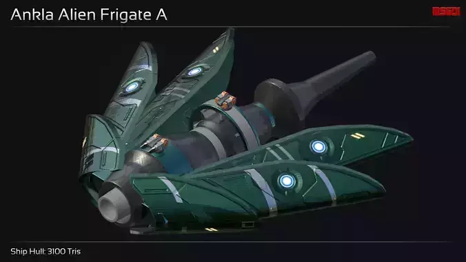 Ankla Alien Frigate A Low-poly 3D model