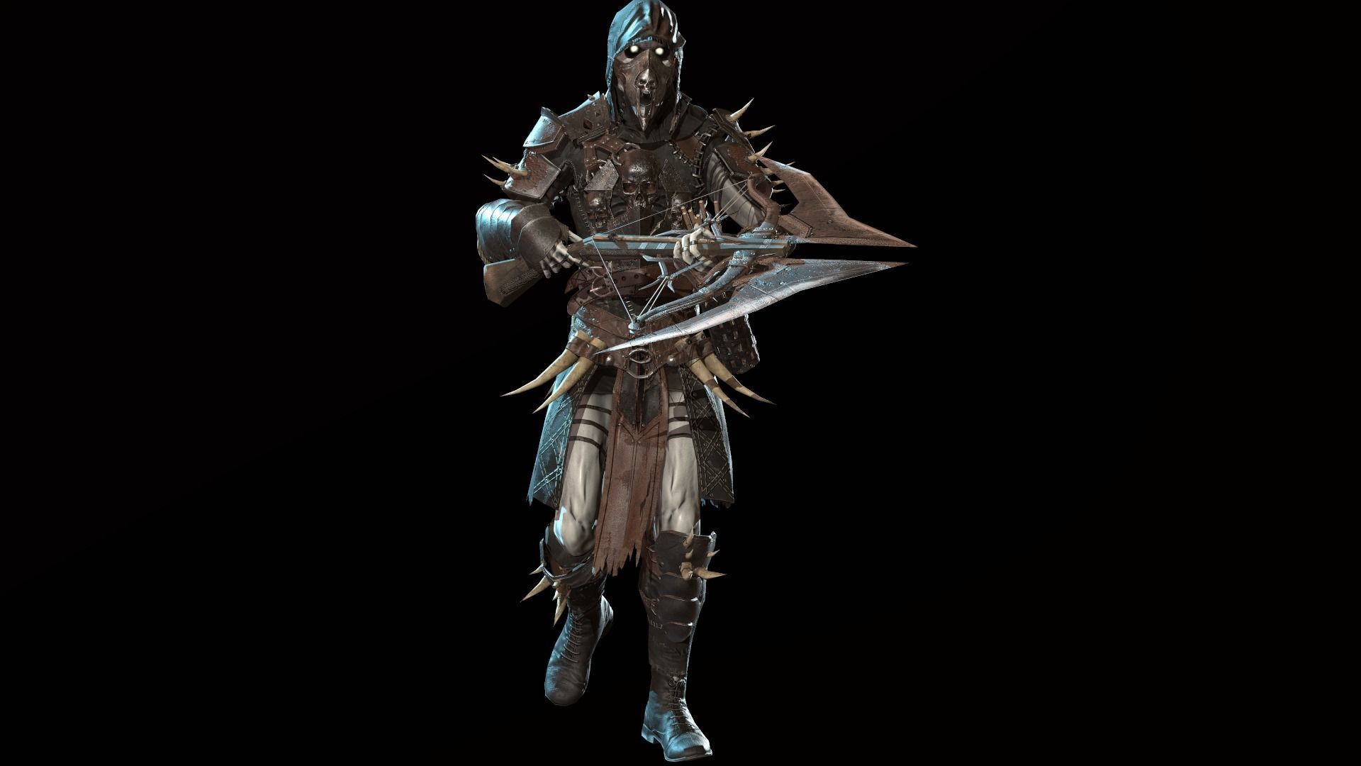 Skeleton Crossbowman Low-poly 3D model_13