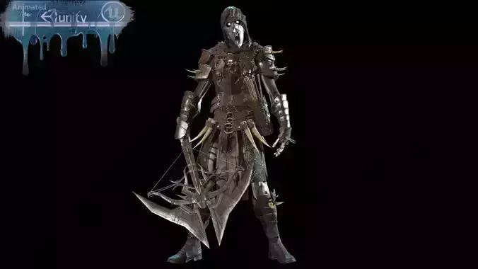 Skeleton Crossbowman Low-poly 3D model