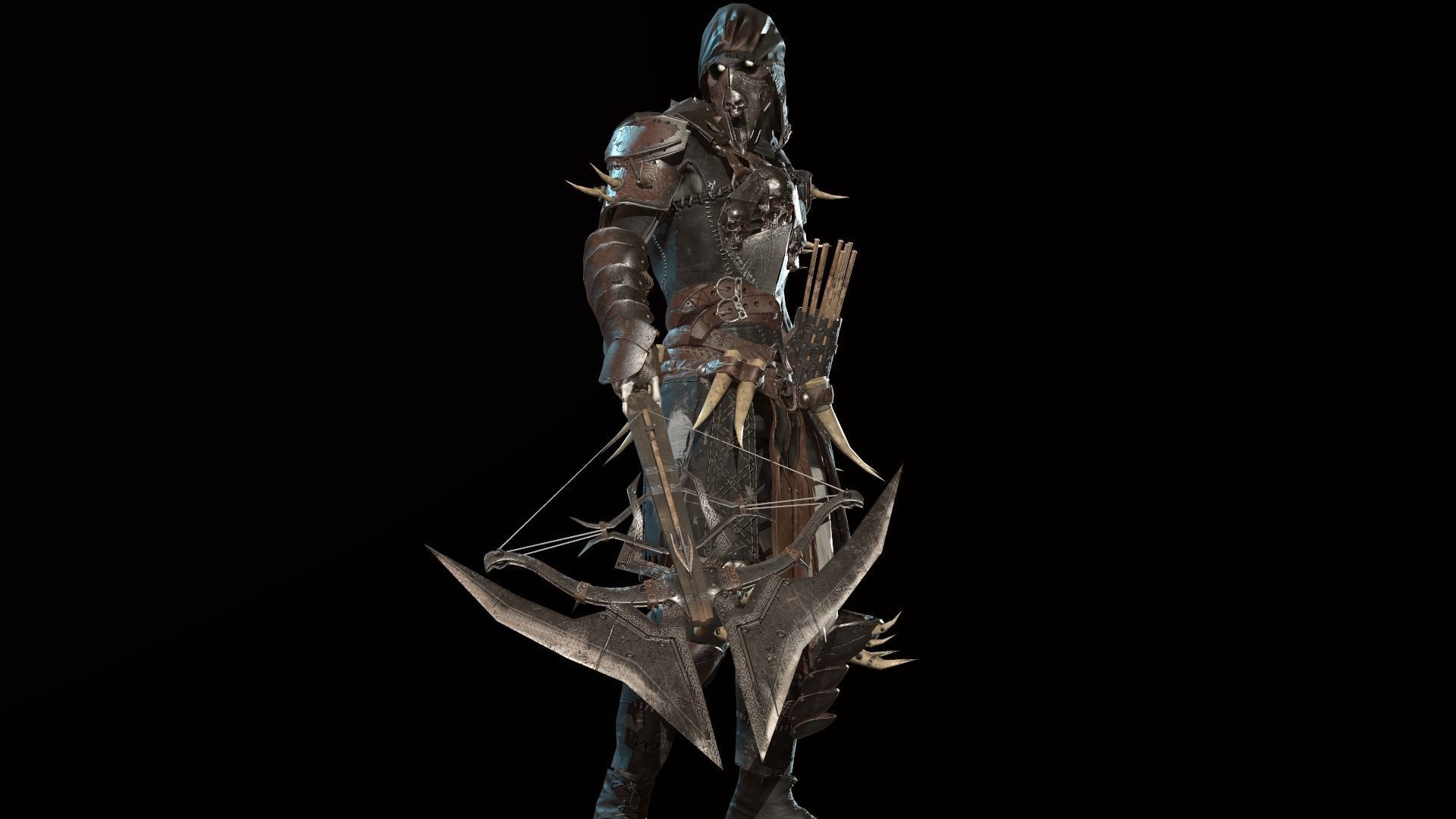 Skeleton Crossbowman Low-poly 3D model_17