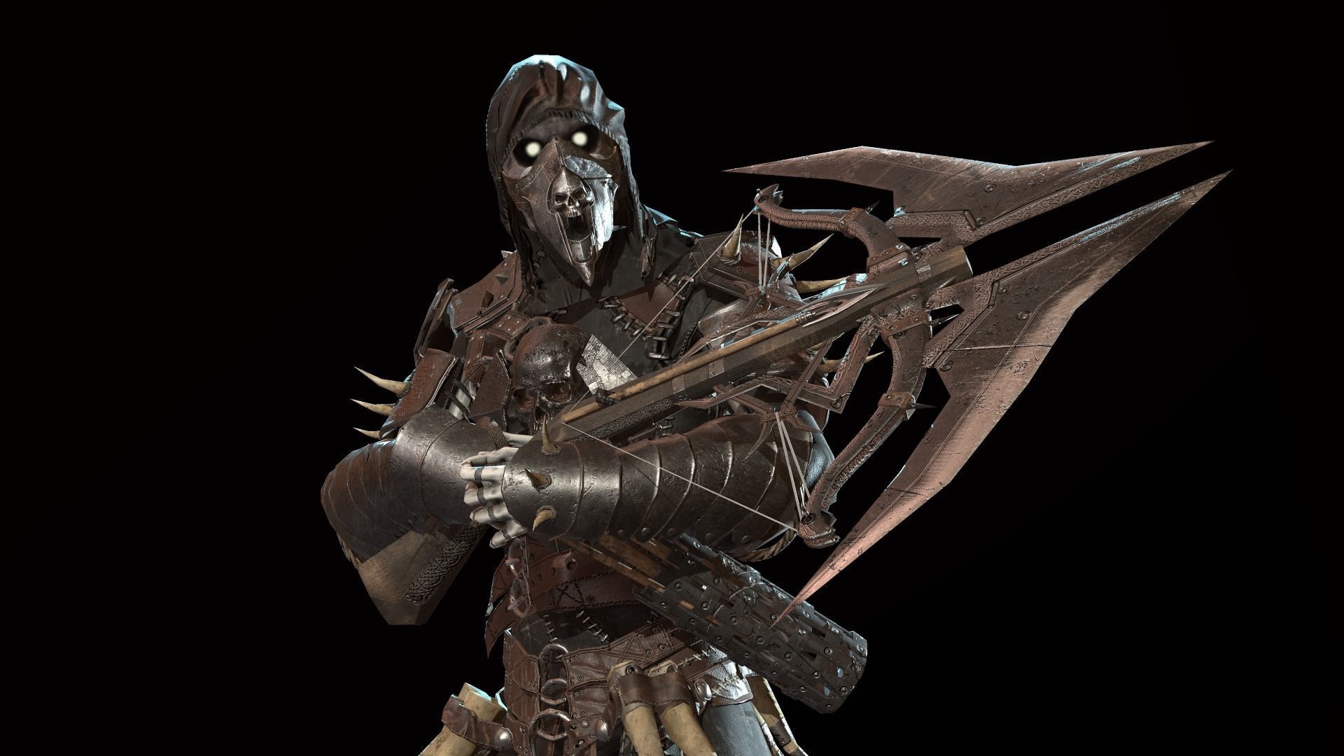 Skeleton Crossbowman Low-poly 3D model_3