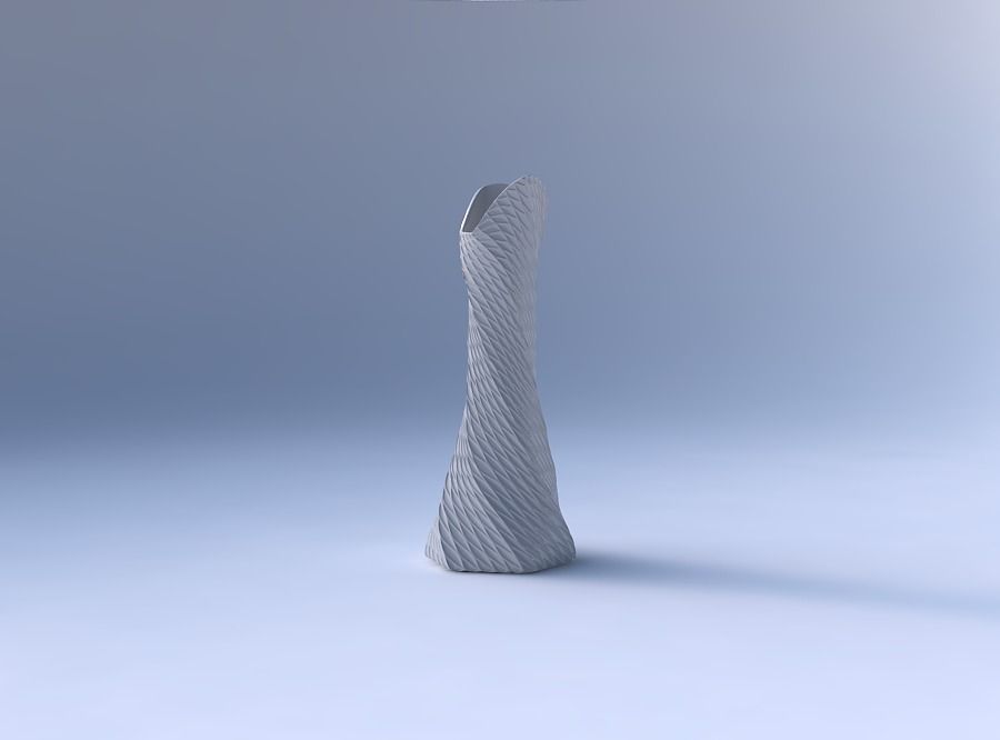 Vase twisted squeezed and bent hexagon 2 with twisted diagona... 3D print model_4