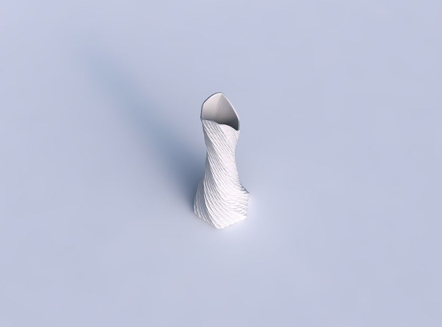 Vase twisted squeezed and bent hexagon 2 with twisted diagona... 3D print model_1