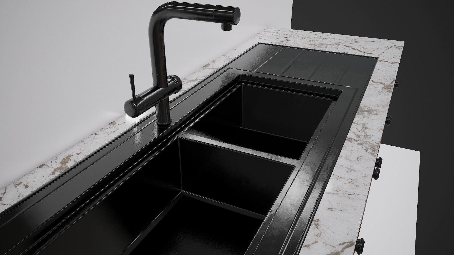 Kitchen Sink Unit - 3 Textured Versions Low-poly 3D model_6
