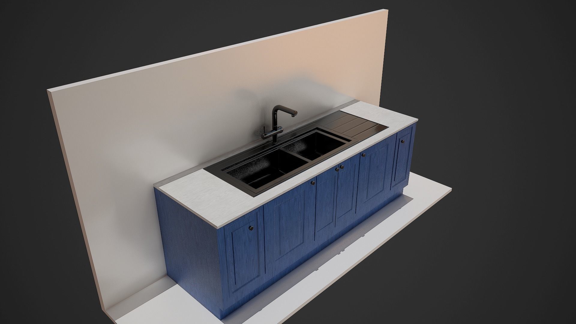 Kitchen Sink Unit - 3 Textured Versions Low-poly 3D model_10