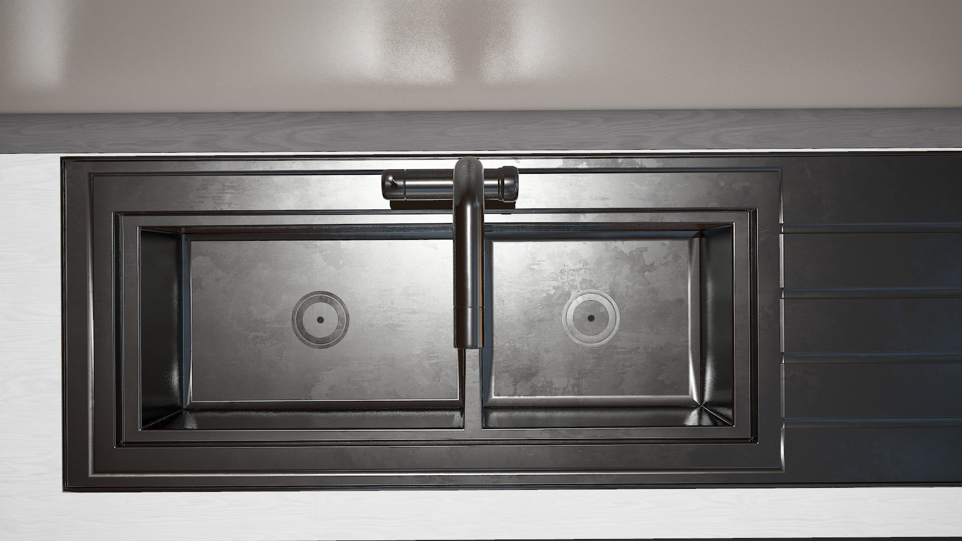 Kitchen Sink Unit - 3 Textured Versions Low-poly 3D model_11