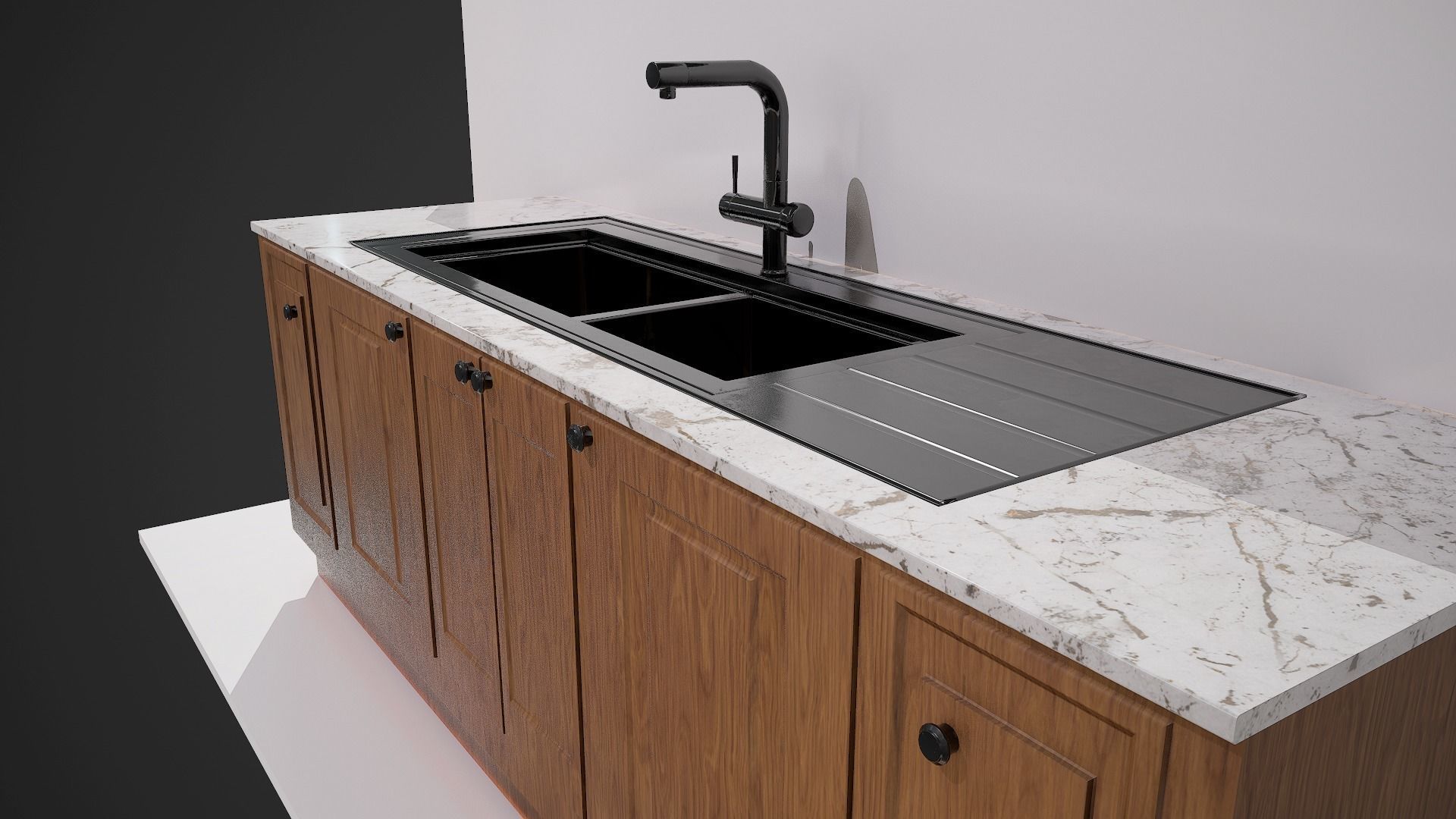 Kitchen Sink Unit - 3 Textured Versions Low-poly 3D model_5