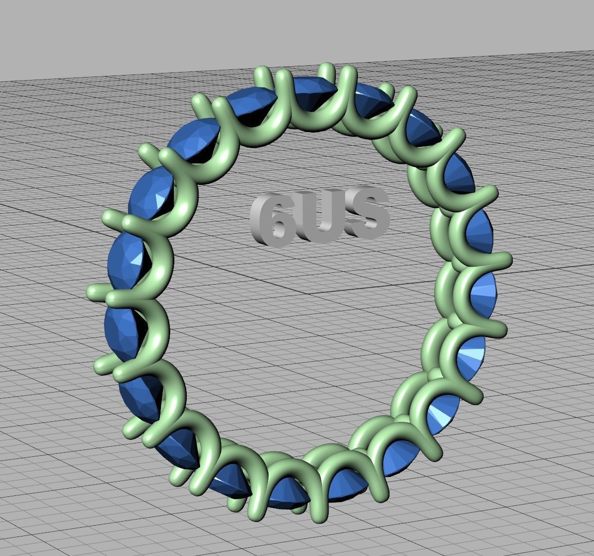 Diamond Eternity Ring 3d model version3 3D print model_16