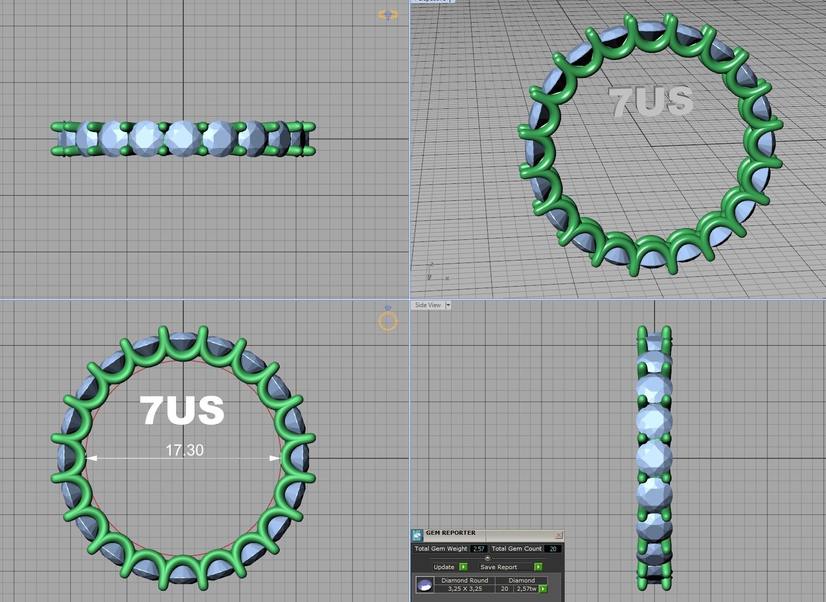 Diamond Eternity Ring 3d model version3 3D print model_10