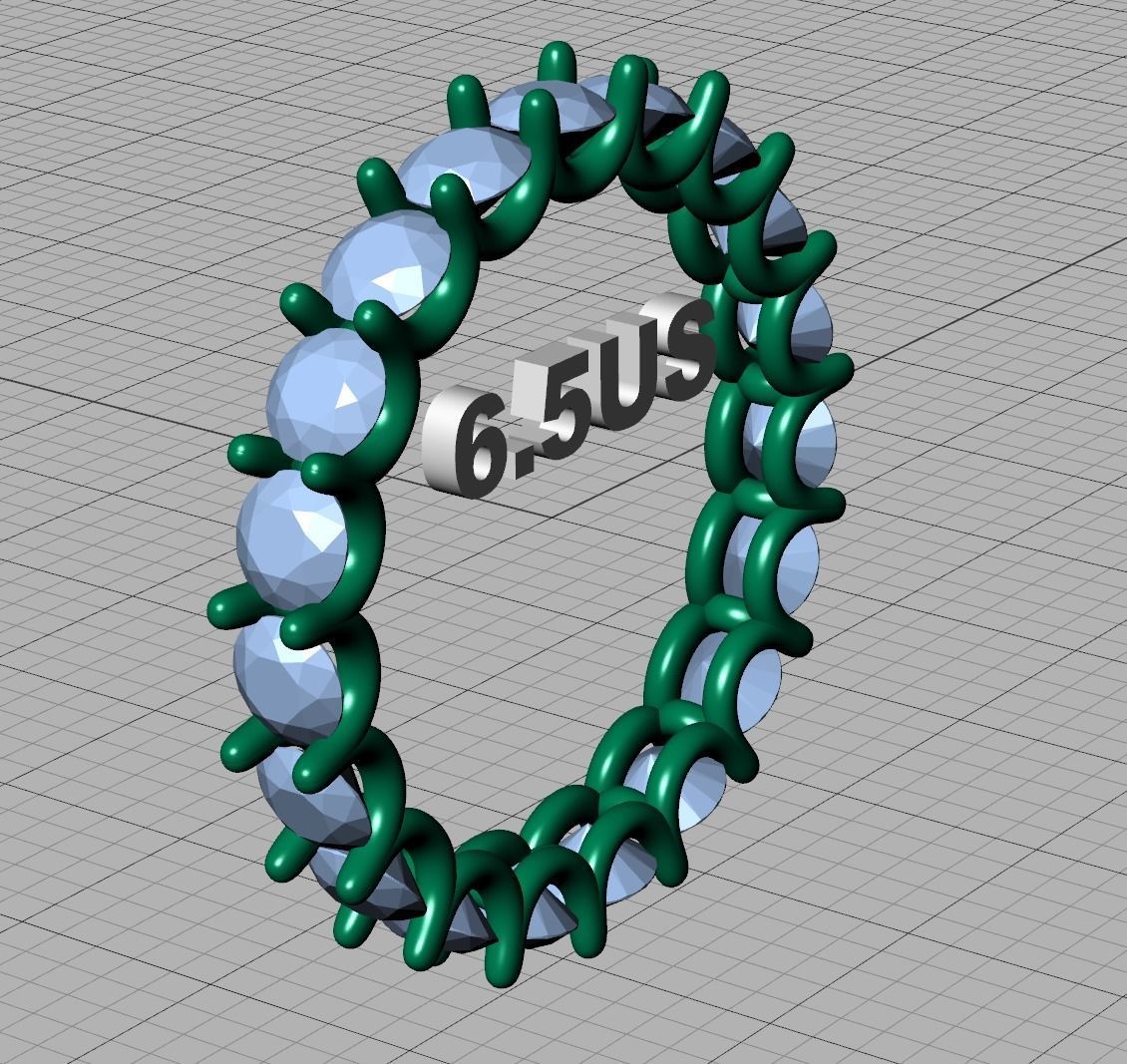 Diamond Eternity Ring 3d model version3 3D print model_15