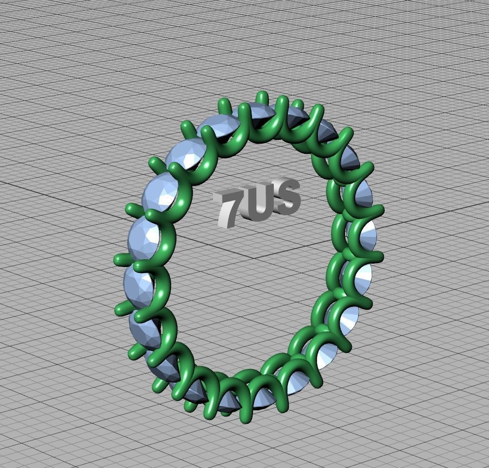 Diamond Eternity Ring 3d model version3 3D print model_12
