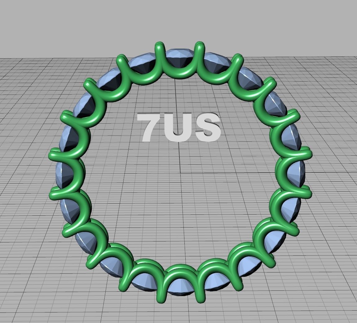 Diamond Eternity Ring 3d model version3 3D print model_11