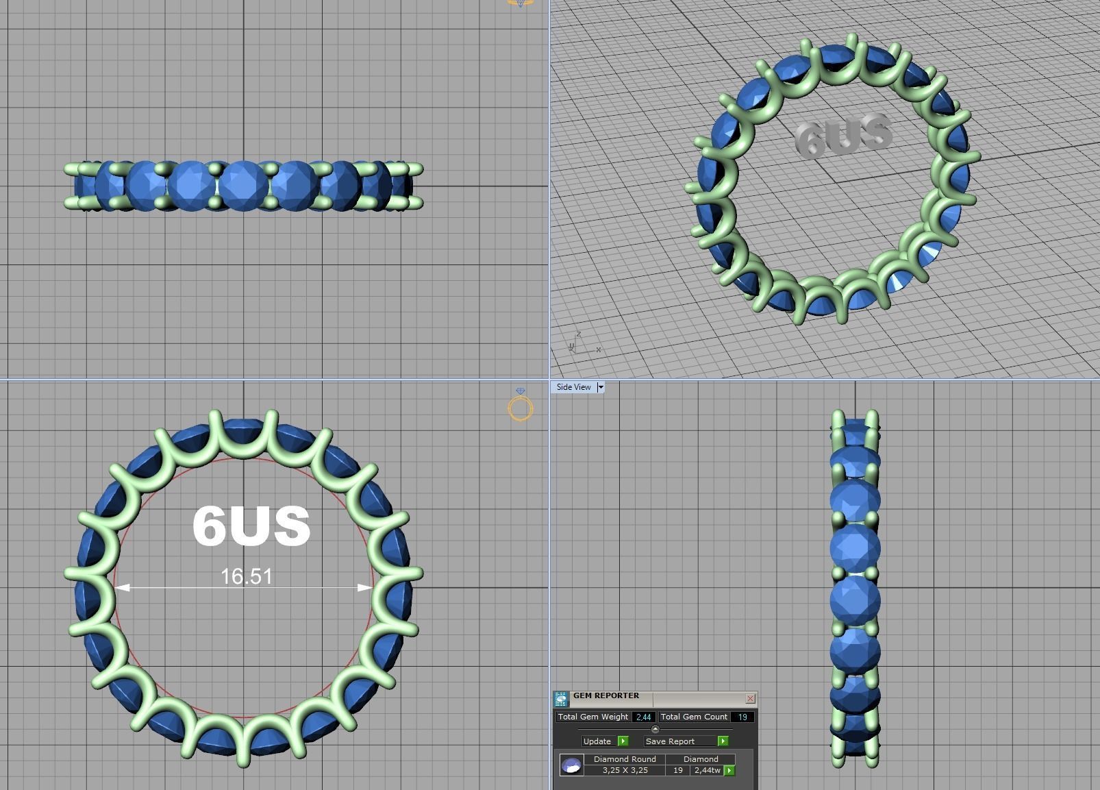 Diamond Eternity Ring 3d model version3 3D print model_8