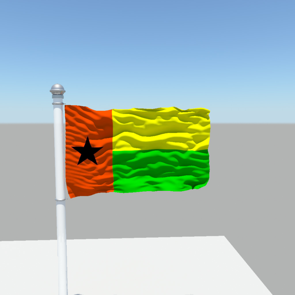 Guinea-Bissau flag 3D model_1