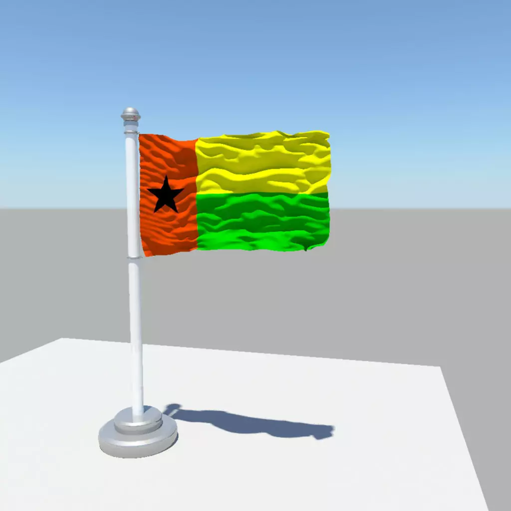 Guinea-Bissau flag 3D model_0
