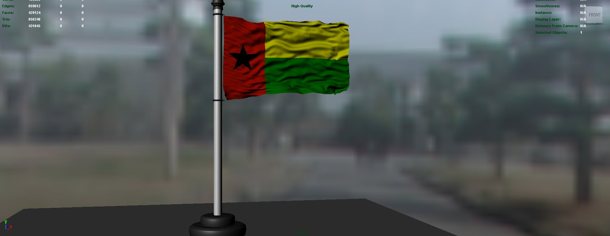 Guinea-Bissau flag 3D model_2