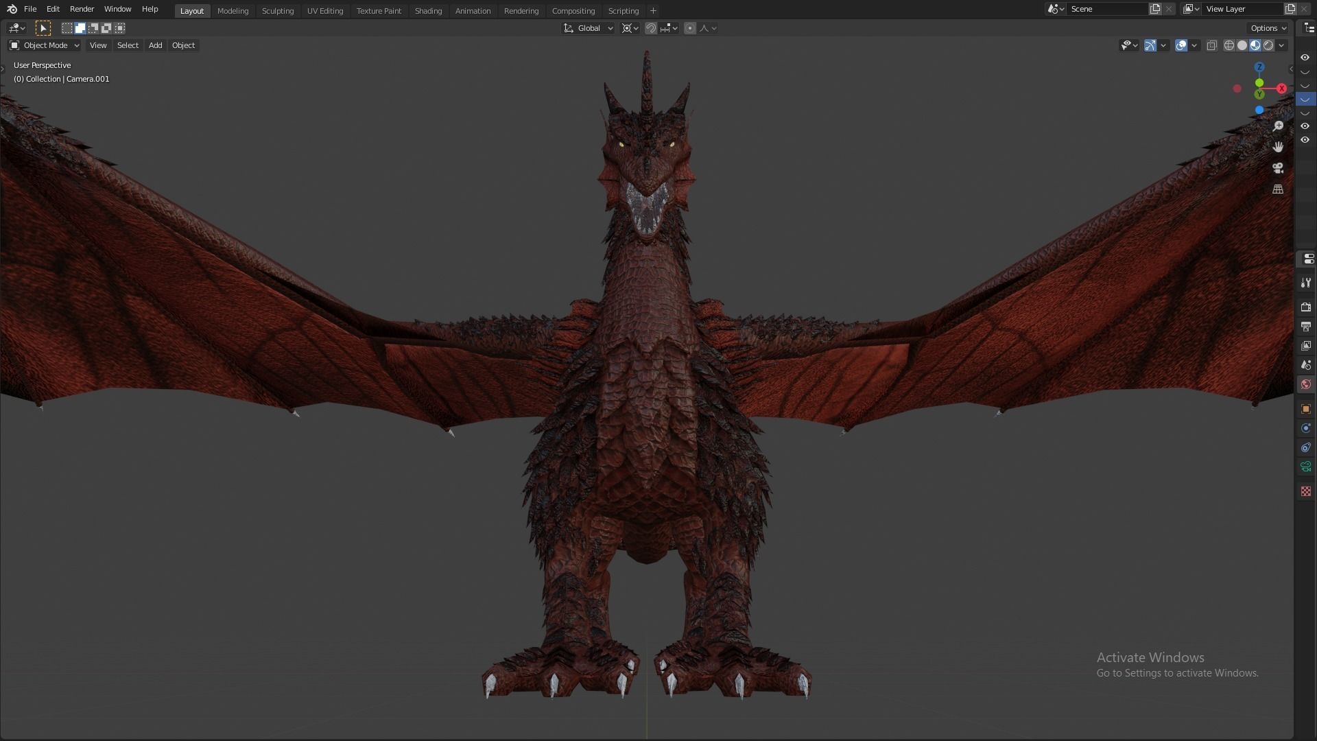 Flying Dragon Model Low-poly 3D model_24