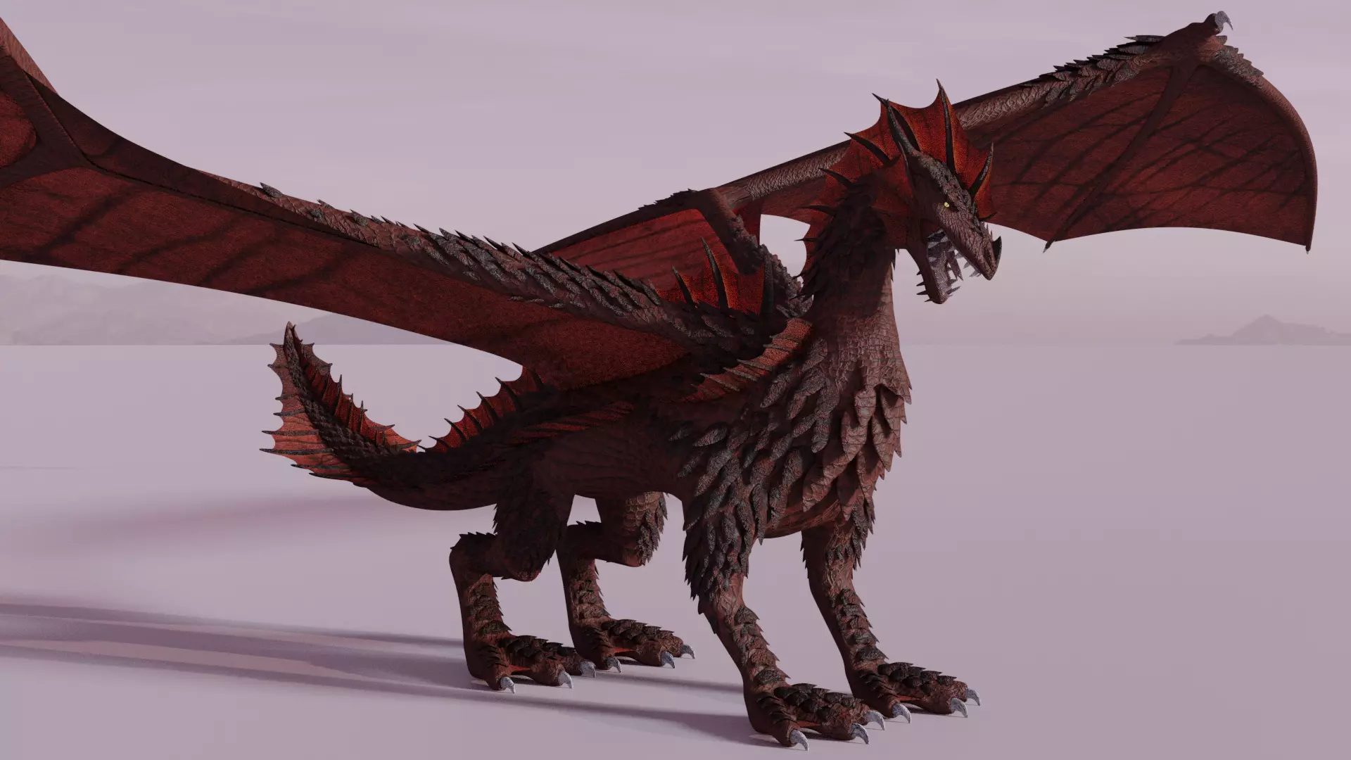 Flying Dragon Model Low-poly 3D model_0