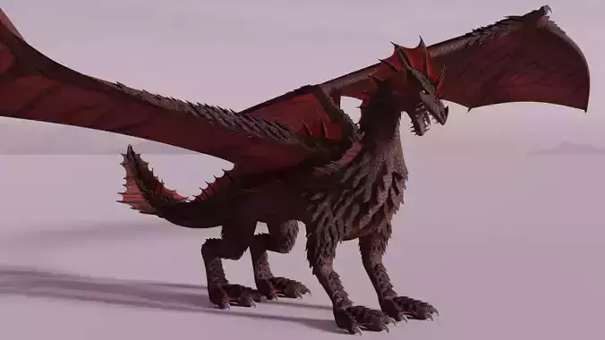 Flying Dragon Model Low-poly 3D model