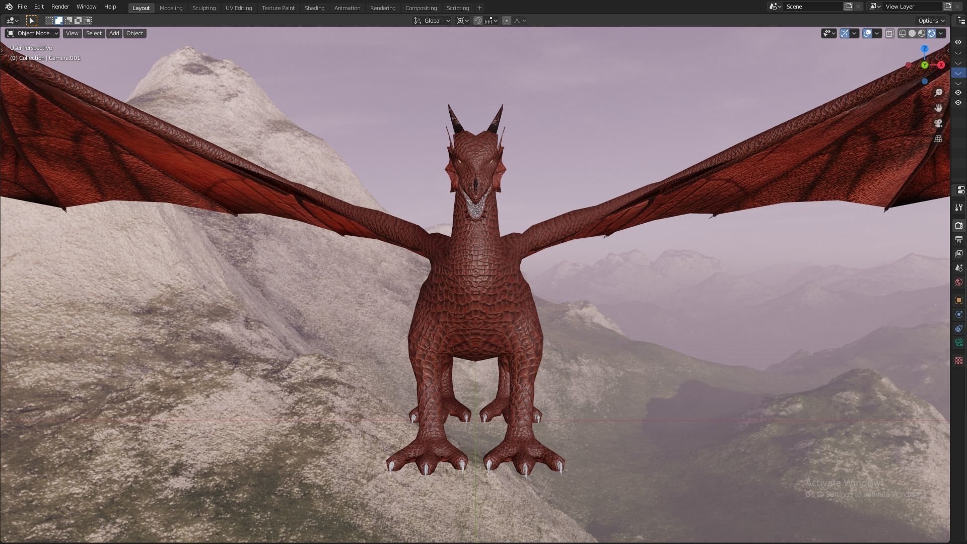 Flying Dragon Model Low-poly 3D model_14